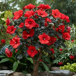 Гибискус Миднайт Роуз купить по цене от 269р. в интернет-магазине «Посадика» с доставкой почтой в в Белокурихае и по всей России – [изображение №1].